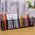 Black Mesh Pen Pencil Holder, Small Metal Desk Organizer Desktop Stationery Office Supplies Acessories Storage Stand, 6 Compartments Brushes Holde...