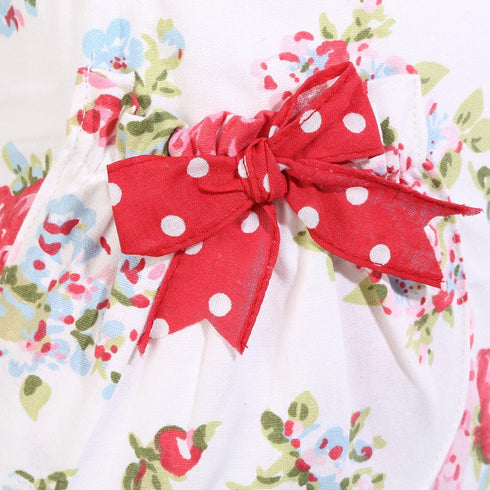 Women's Cotton Floral Apron with Pockets, Adjustable Long Ties for Kitchen Cooking, Baking and Gardening,29x21inch...