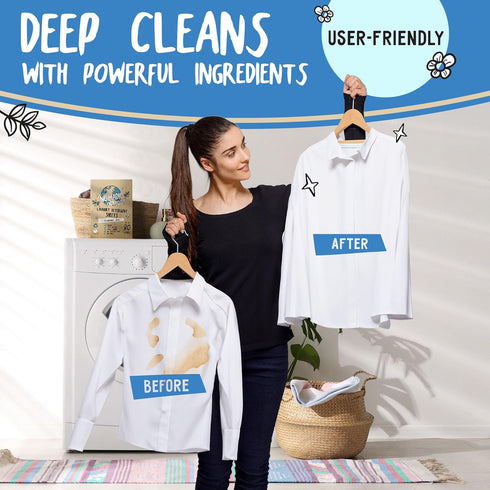 Eco-Friendly Laundry Detergent Sheets - Efficient, Clean, and Freshed, Washer-Friendly Soap Sheet - No Mess & Space-Saving Laundry Strips & Travel...