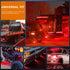 Nilight 3/4Inch Round Marker Light 10PCS Red LED Clearance Light 2 Connectors Side Indicator Bullet Marker Light IP68 Waterproof for Trailer Truck...