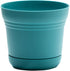 Bloem Saturn Round Planter with Saucer Tray: 10" - Bermuda Teal - Durable Plastic Pot, Matte Finish, Removable Saucer, for Indoor & Outdoor Use, G...