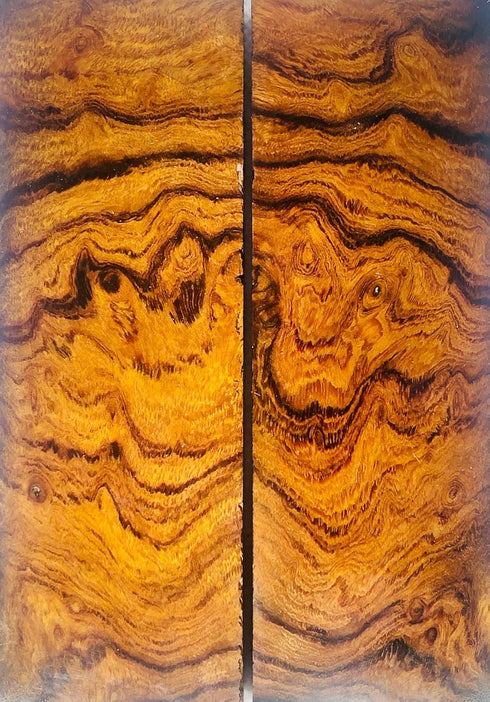 IECAP LLC Bookmatched Ironwood (Burl Ball Pattern) Knife Handle Scales – Knife Handle Materials – Natural Wood Knife Scales for DIY Crafts – Size ...