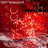 YAOZHOU Red Solar Christmas String Lights Outdoor Waterproof Decorations 100 LED?2 Pack? 8 Modes Copper String Lights Fairy Lights for Valentine's...