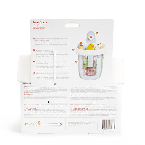 Munchkin® Super Scoop™ Hanging Bath Toy Storage with Quick Drying Mesh, Grey...