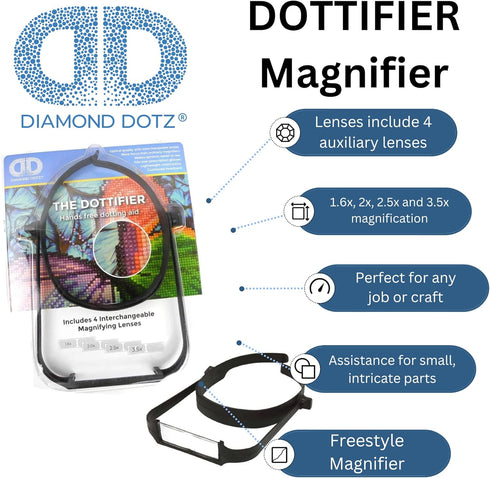 DIAMOND DOTZ ® - Dottifier Magnifier, Magnifying Glasses, Magnifying Glass Diamond Art, Magnifying Glasses for Close Work, Magnifying Eyeglasses, ...