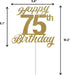 75th Birthday Cake Topper, Birthday Party Decorations with Premium Gold Glitter...