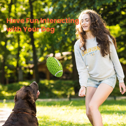 Dog Toys, Rugby Squeaky Dog Toys for Aggressive Chewers, Rubber Tough Dog Toys, Durable and Indestructible Football Dog Toys for Medium Large Dog ...