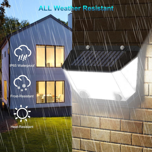 Kasonic Solar Lights Outdoor, 122 LEDs Motion Dual-Sensor Lights with 300° Wide Angle, Ultra-Bright Solar Security Wall lights for Outside Garden ...