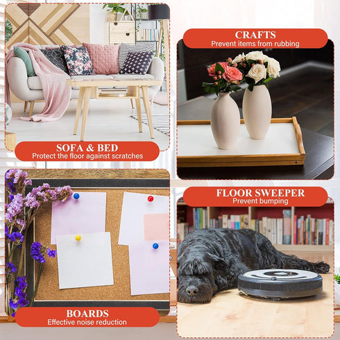 4 Rolls 120 Inch Felt Strip with Adhesive Backing Felt Tapes Furniture Felt Strip Rolls Self Stick Heavy Duty Polyester for Protecting Furniture a...