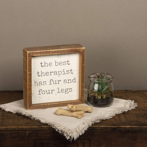 Primitives by Kathy 100692 Inset Wood Box Sign, 6 x 6 x 1.75-Inches, Four Legs...