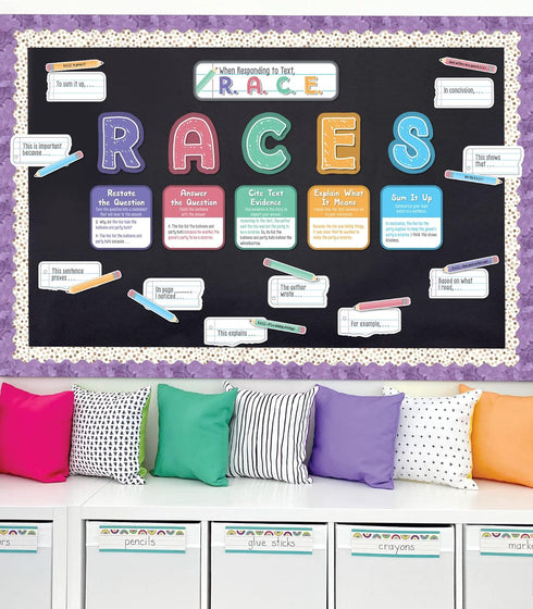 Carson Dellosa 37-Piece R.A.C.E. Writing Strategy Bulletin Board Sets for Classrooms, Alphabet Letters, Sentence Starters, Informational Charts, P...