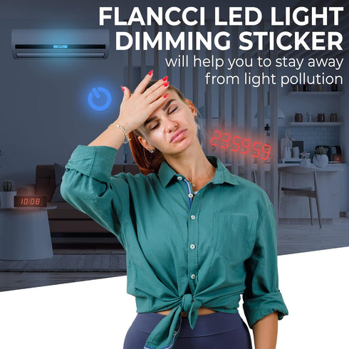 FLANCCI LED Light Blocking Stickers - Blackout LED Covers, Dim 50%80% of Lights, 2 Sheets (1 Cut Out + 1 Uncut)...
