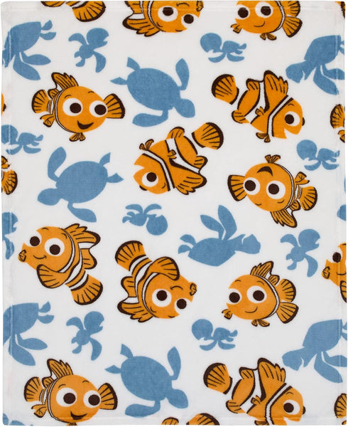 Disney Finding Nemo Orange, Aqua & White Crush & Squirt Turtle Super Soft Baby Blanket, Orange, Aqua, White , 30x36 Inch (Pack of 1)...