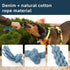 Pet Rope Toy, Dogs Aggressive Chewers Rope Toy for Small to Large Dogs, Puppy Teething Chew Pull Toy, Denim + Cotton, Tug of War Toys for Dogs (4 ...