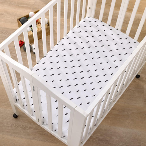 NoJo Lightning Bolt Black and White Nursery Fitted Mini Crib Sheet...