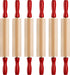 Mini Rolling Pin 7.5 Inch (6 Pack) Kids Rolling Pin Set for Play Dough Accessories Small Pin for Dough - Wooden Rolling Pins For Baking With Handl...