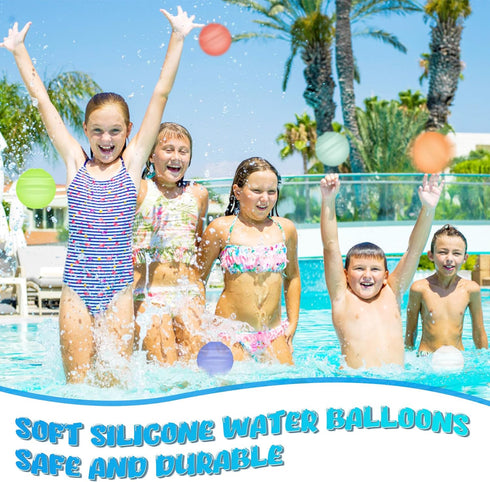 Reusable Water Balloons,Pool Beach Water Toys for Boys and Girls,Soft Silicone Water Splash Ball,Water Balloons Toys for Kids Outdoor Games,Summer...