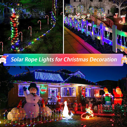 JMEXSUSS 200 LED Trampoline Accessories Solar Rope Lights, 66ft IP 65 Waterproof Solar Camping Lights Outdoor, 8 Modes Solar Trampoline Lights for...