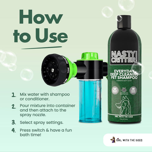 Soap & Shampoo Dispenser for Pet Wash and Garden Hose Sprayer Nozzle...
