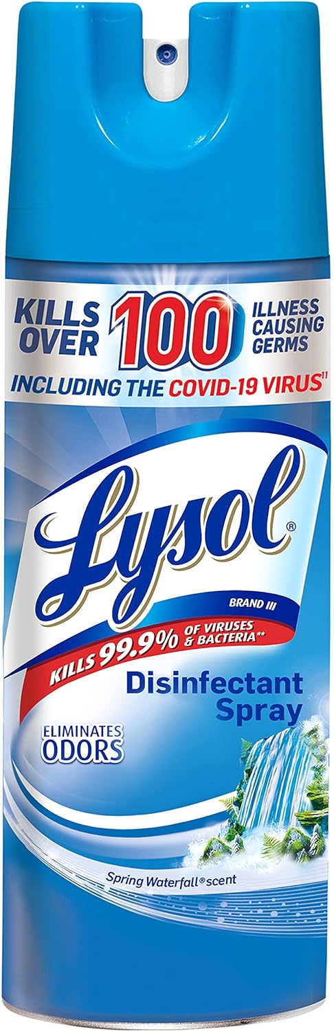 Lysol Disinfectant Spray, Sanitizing and Antibacterial Spray, For Disinfecting and Deodorizing, Spring Waterfall, 12.5 Fl Oz, (Packaging May Vary)...