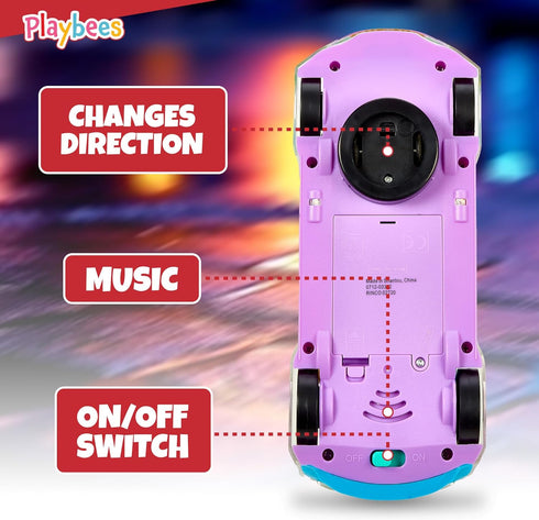 Light-Up Transparent Car Toy for Kids - 1 Pack - Bump and Go Colorful Moving Gears, Music, LED Effects - Fun Educational Toy - Great Birthday Gift...