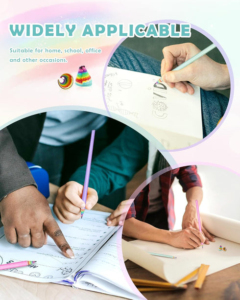 12PCS Rainbow Colored Pre-sharpened pencils HB #2, Eco-friendly and Plastic Free Recycled Paper Cute Fun Pencils for School Office Drawing and Wri...