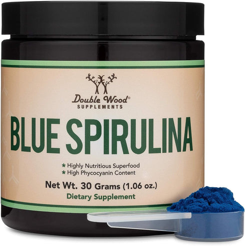 Blue Spirulina Powder - Maximum 35% Phycocyanin Content, Superfood Powder from Blue-Green Algae, Mixes into Smoothies and Protein Drinks, Plant Fo...