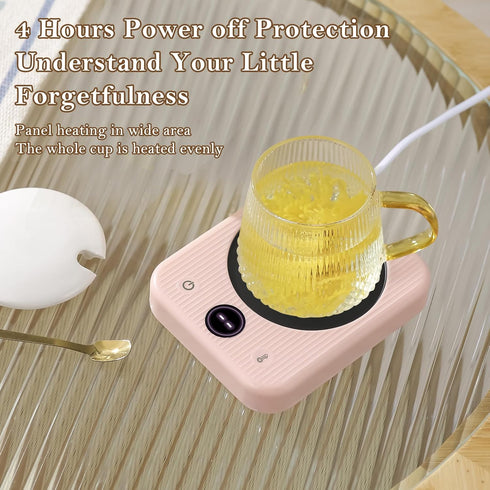 Coffee Mug Warmer for Desk, Coffee Cup Warmer, Candle Warmer for Office, Home and Travel 3 Temp Setting (Pink)...