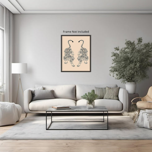 Posterizer 1 pcs-Tiger Minimalist Japanese Wall Art-Art for Animal Lovers-Retro Art- Gift for Men Women Entrepreneur Teens-Chic Home Decor- unfram...