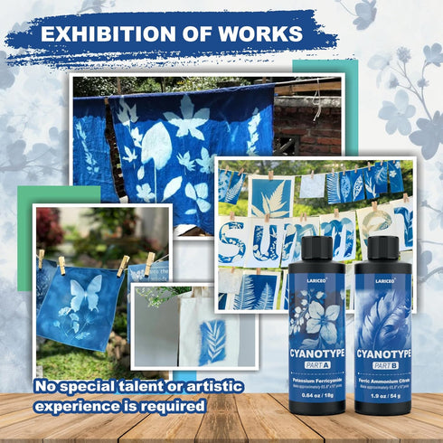 Cyanotype Sensitizer Kit, 16oz Cyanotype Kit - 2 Part Sensitizer, Cyanotype Dye - Cyanotype Kit Solar Print Set, Cyanotype Sun Printing Kit for Ph...