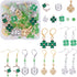 WEWAYSMILE 1box/200 pcs St Patrick's Day Charms Four Leaf Clover Charm Earring Making Starter Kit Green Lucky Charms for Jewelry Making Kits Women...