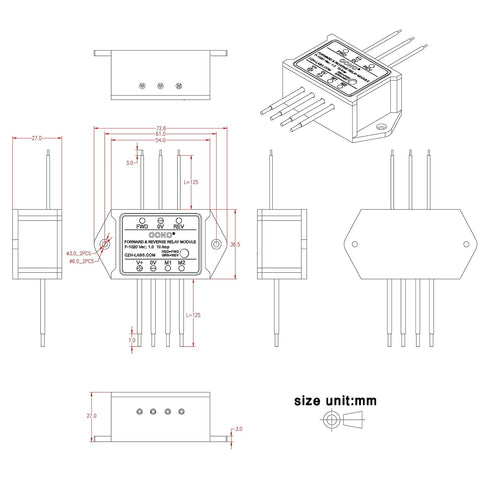 OONO Forward and Reverse Relay Module for Motor/Linear Actuator, Reversing Relay Module (DC 12V)...