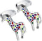 Rainbow Colors Giraffe Cufflinks for Men With Gift Box...