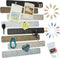 8Pcs Bulletin Board Strips,Black Brown Gray Felt Pin Board Bar Strips with 50 Pushpins, Self-Adhesive Felt Cork Board Strips for Wall to Display Y...