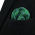 S&W SHLAX&WING Men's Pocket Square Emerald Green with Blue Flower for Suit Jacket Wedding...