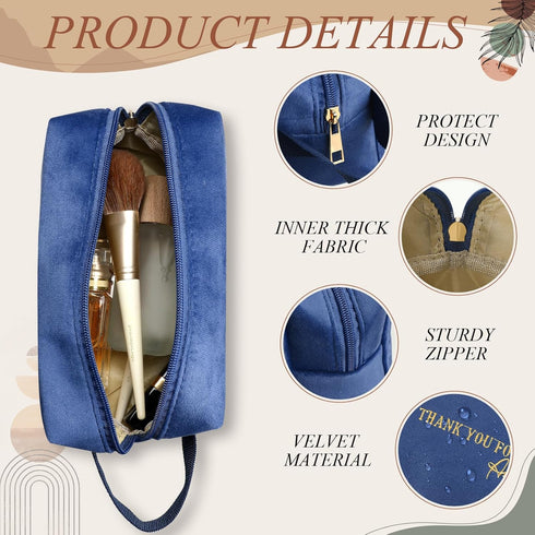 Buryeah Inspirational Cosmetic Bags Teacher Nurse Appreciation Gift Velvet Makeup Bag Organizer Purse Pouches Thank You Gift for Employee Pencil C...