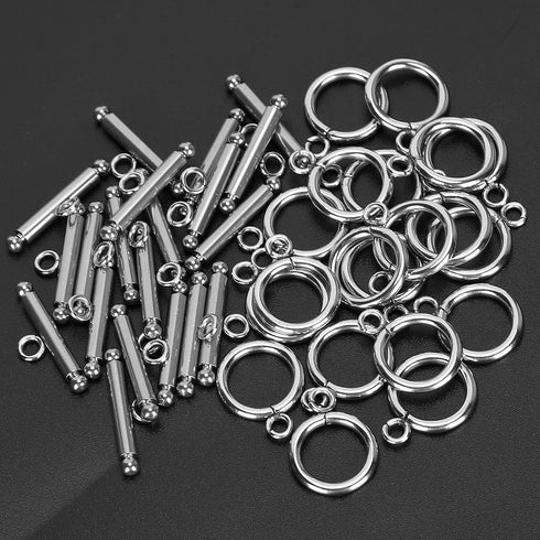 Stainless Steel OT Buckle, Necklace Toggle Clasps Standard Jewelry Connectors End Clasps T Bar Closure DIY Jewelry Making Supplies for Women Brace...