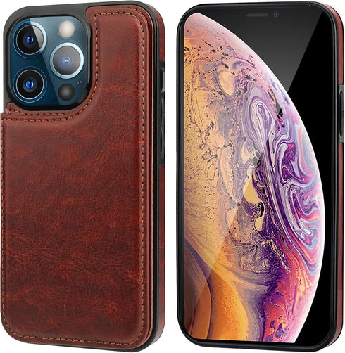 ONETOP Compatible with iPhone 13 Pro Max Wallet Case with Card Holder,PU Leather Kickstand Card Slots Case, Double Magnetic Clasp and Durable Shoc...