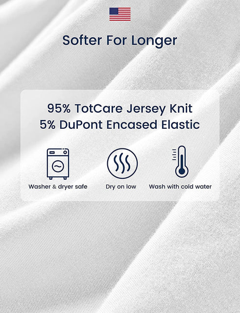 TotAha Premium Stretchy Changing Pad Covers (2-Pack) Hypoallergenic, Silky Comfort, Buttery Soft, Calming Effect, All-Season Jersey-Knit 5'' Deep ...