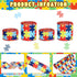 4Rolls 20Yards Autism Awareness Wired Ribbon Colorful Puzzle Fabric Ribbon for Gift Wrapping Bow Wreath Making Craft Supplies, 2.5 Inch/1.5 Inch...
