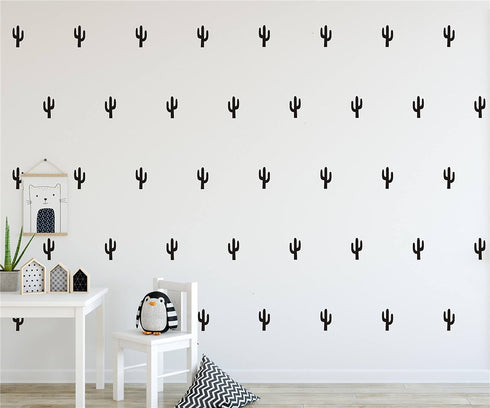 JOYRESIDE 48 Pieces/Set Cactus Decals Wall Vinyl Sticker Home House Nursery Desin Cacti for Baby Kids Boy Girl Bedroom Living Room Decoration Art ...