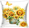 VARUN Sunflowers Pillowcases Yellow Flowers Golden Butterfly in a Rusty Iron Bucket Pillow Case Decorative Throw Pillow Cover for Home Sofa Office...