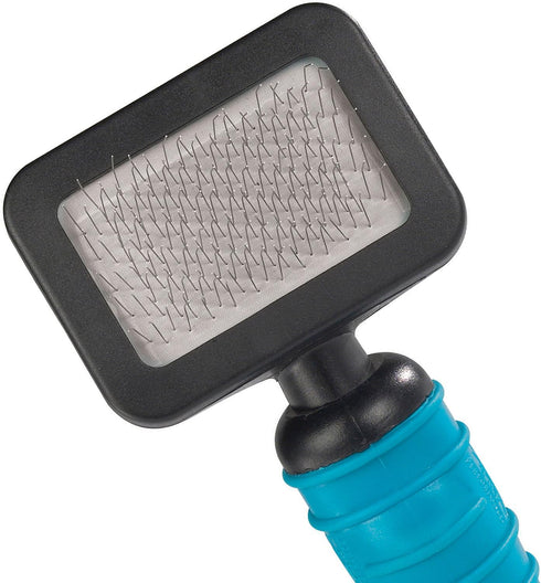 Master Grooming Tools Ergonomic Slicker Brushes — Molded Brushes for Grooming Dogs - Extra Small, 2¾" x 2", Teal/Black...