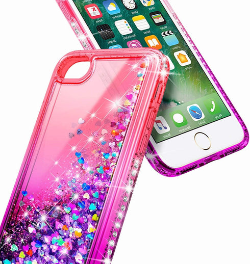 NGB Compatible for iPhone 6 6S 7 8 Case, iPhone SE 3 2022/iPhone SE 2 2020 Case with Tempered Glass Screen Protector, Ring Holder, Girls Women Kid...