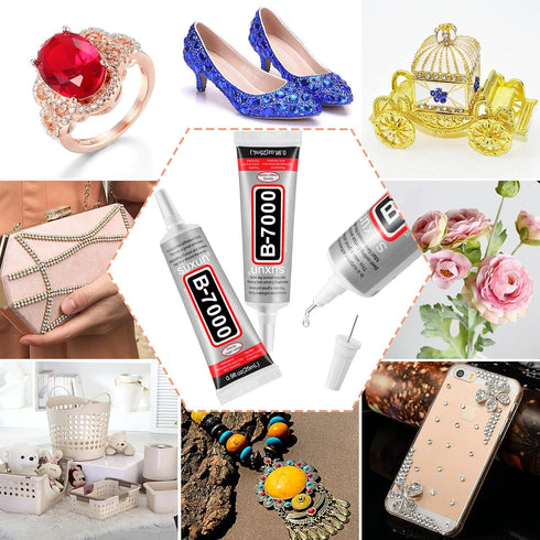 10 Pcs 25ml B7000 Glue Clear Adhesive Jewelry Bead B-7000 Glue for Jewelry Rhinestone DIY Cell Phone Repair Clothes Glass Metal Stone Beads Wooden...
