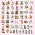 Cute Cat Stickers Bulk 100Pcs - Waterproof Vinyl for Water Bottles, Laptop, Phone Case, Guitar, Luggage - Kawaii, Watercolor Design for Kids, Girl...