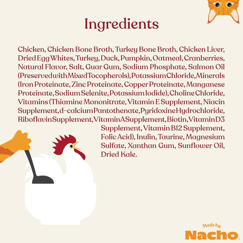 Made by Nacho Wet Cat Food, Cage-Free Minced Chicken in Bone Broth for Hydration with Prebiotics for Digestive Health, High Protein, 2.5oz Cups (1...