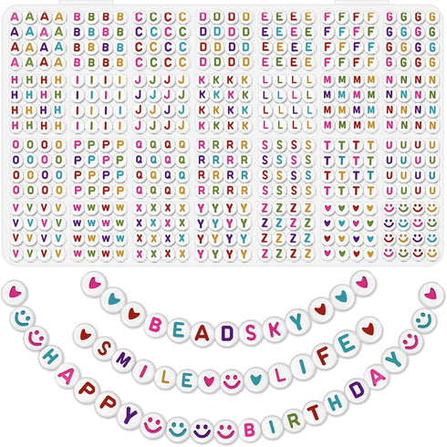 Beadsky Letter Beads, 1456PCS Bracelet Making Kit for Teen Girls, 28 Styles Friendship Bracelets Jewelry Making Kit, DIY Beading Bracelets Kit Alp...