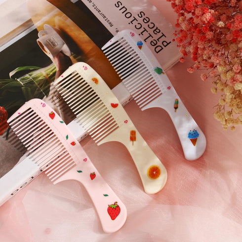 Small Cute Hair Comb,2 Piece Mini Hair Comb Set Fine Tooth Rat Tail Comb Portable Anti-Static Plastic Hairdressing Comb Hair Comb Gift For Wet And...