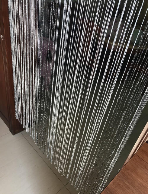 1x2 M Door String Curtain Rare Flat Thread Fringe Window Panel Room Divider Cute Strip Tassel for Wedding Coffee House Restaurant Parts (Black & G...